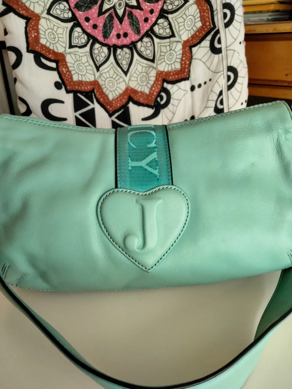 Vintage Mint Green Juicy Couture Shoulder Bag with Heart Accent